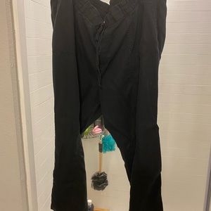 Black stretch waist wide leg pants